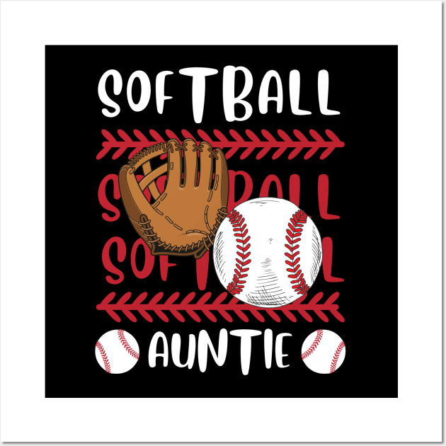 My Favorite Softball Player Calls Me Auntie Gift for Softball Auntie Aunt Wall Art by BoogieCreates